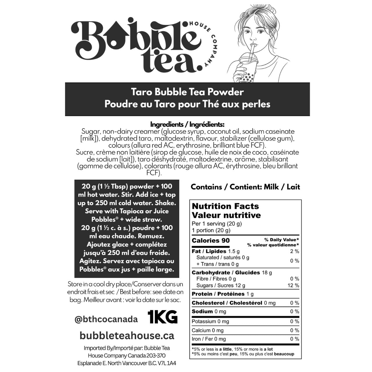 Bubble Tea House Co. Taro Bubble Tea Powder 1kg – Purple Party & Aesthetic Favourite