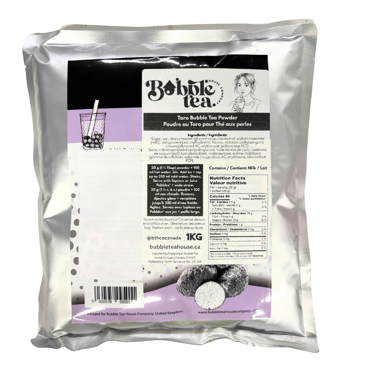 Bubble Tea House Co. Taro Bubble Tea Powder 1kg – Purple Party & Aesthetic Favourite